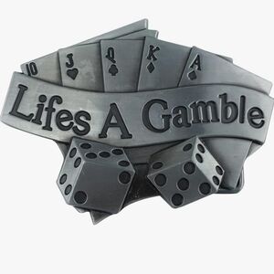 New Lifes a gamble dice casino belt buckle